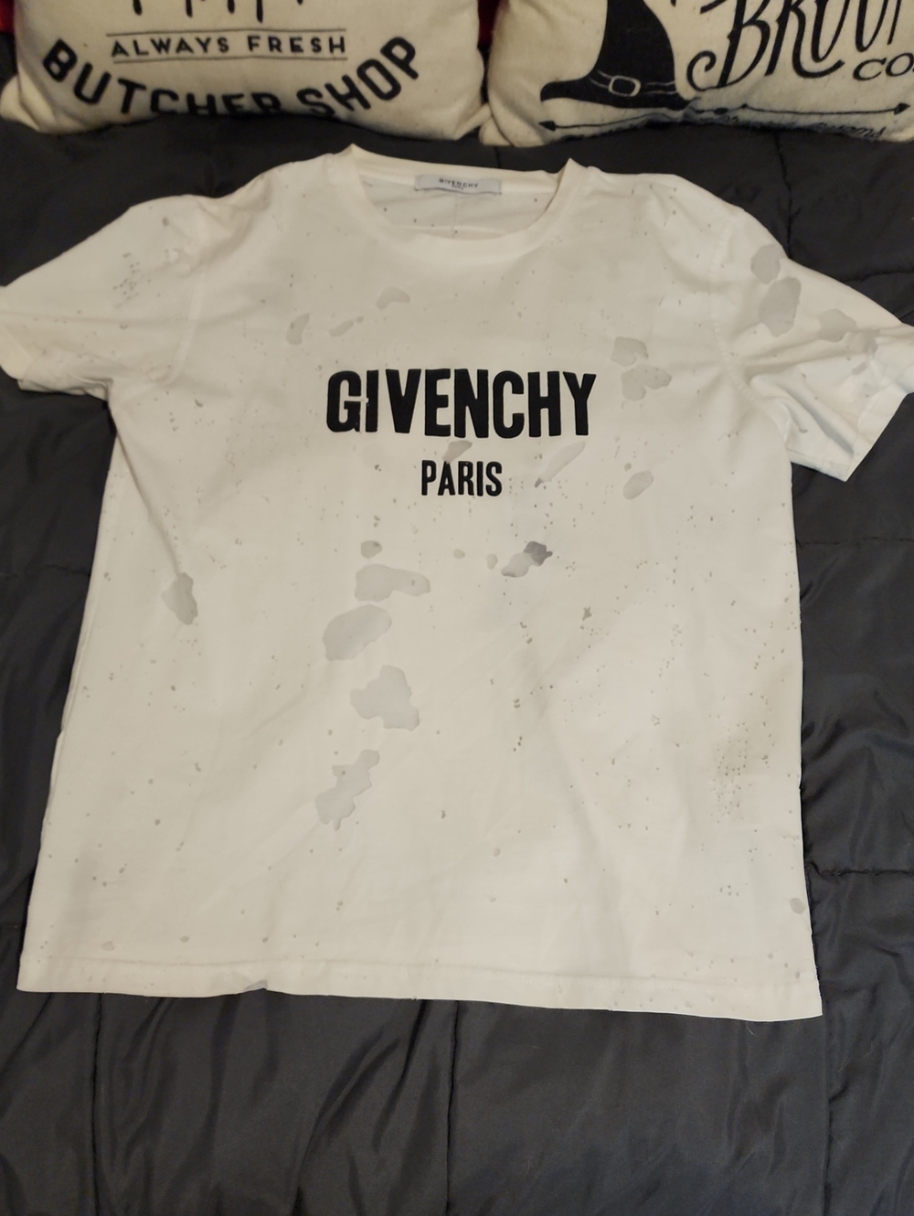 Authentic Givenchy White Destroyed Distressed Shirt Size Medium - Like New!